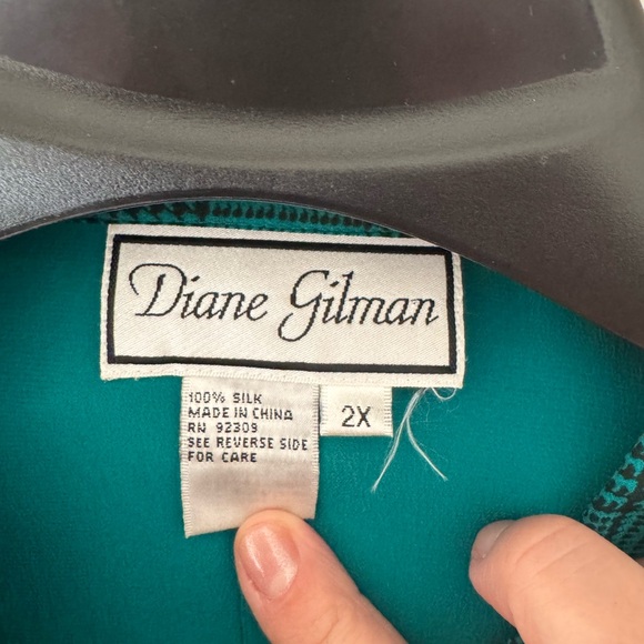 Vintage Diane Gilman Horse Sequin Blouse 100% Silk 2X - Picture 10 of 12